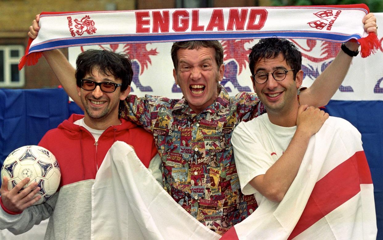 Ian Broudie, Frank Skinner and David Baddiel promote Three Lions