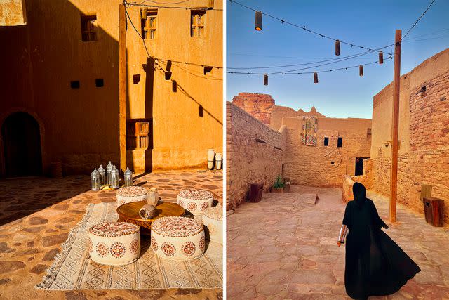 <p>Susmita Baral/Travel + Leisure</p> Views of Old Town in Alula, Saudi Arabia.