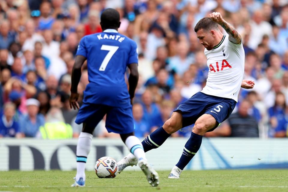 Pierre-Emile Hojbjerg got Spurs level with a brilliant low strike (Tottenham Hotspur FC via Getty I)