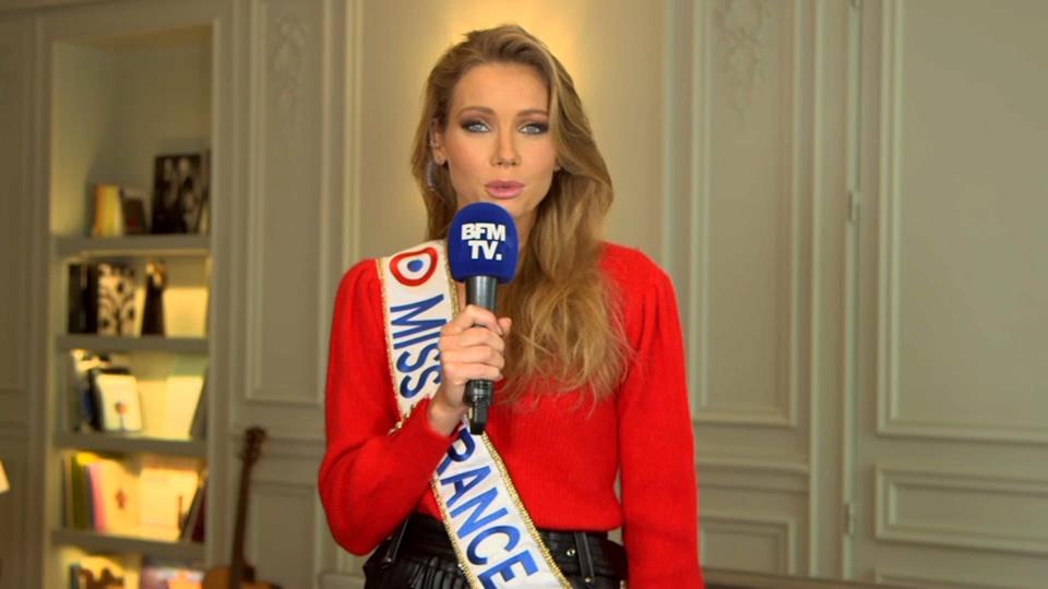 Amandine Petit, Miss France 2021, le 20 décembre 2020 sur BFMTV - BFMTV