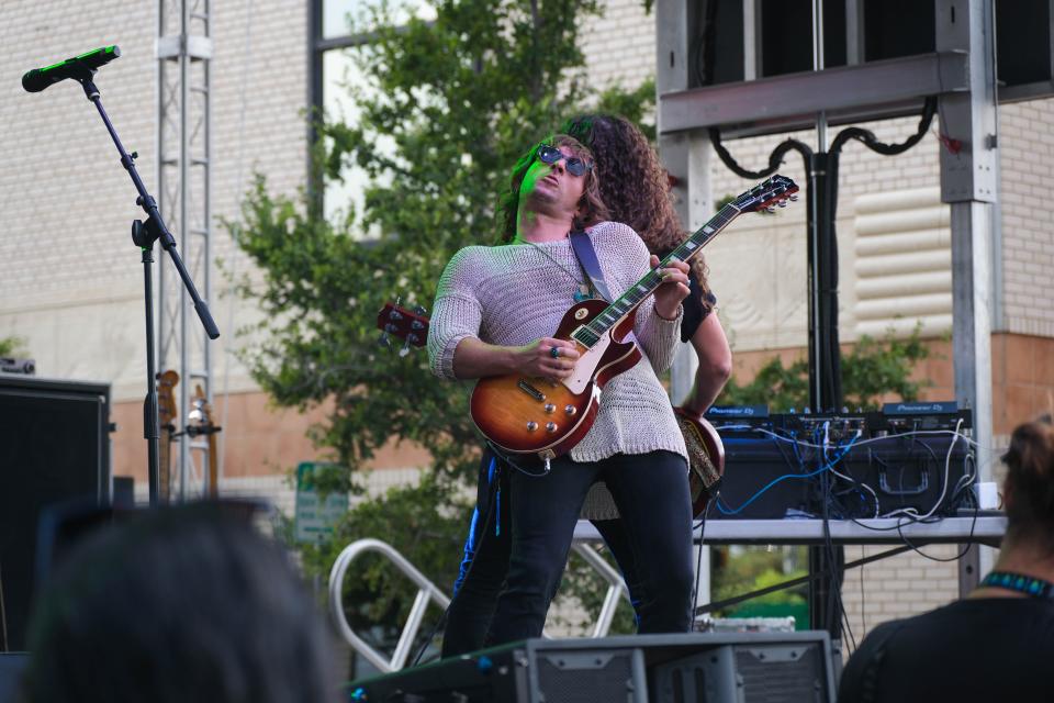 The band Chill Son from Amarillo puts on a show for the crowd Saturday at the 4th annual Hoodoo Music Festival in downtown Amarillo.