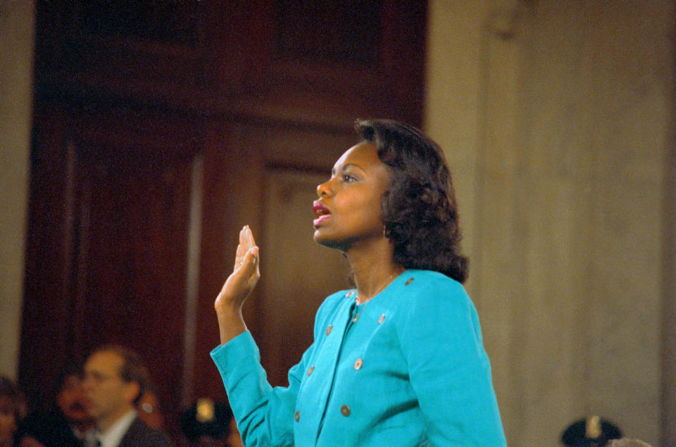 Lawyer Anita Hill Before Testifying at Senate Judiciary Hearing (Bettmann Archive)