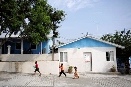 Honduran migrant children are seen at the Senda de Vida migrant shelter in Reynosa, in Tamaulipas state, Mexico June 22, 2018. Picture taken June 22, 2018. REUTERS/Daniel Becerril