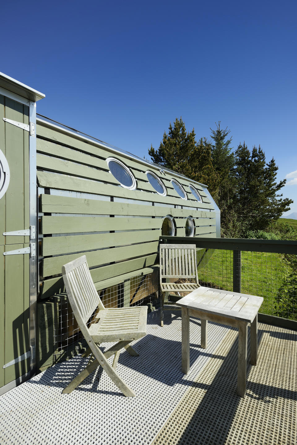 The AirShip has a cute outdoor aread. (Nigel Rigden/SWNS)