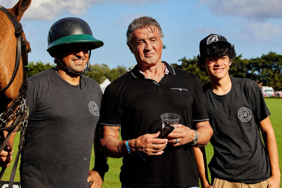 <p>Sylvester Stallone hangs out at the International Polo Cup in Wellington, Florida, on Jan. 2.</p>