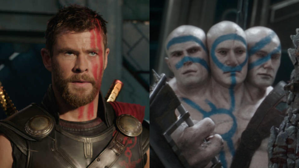 Chris Hemsworth as Thor and One Of Hajo’s Three Heads