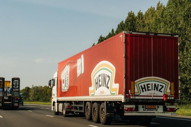 Heinz truck delivers sauce products on highway