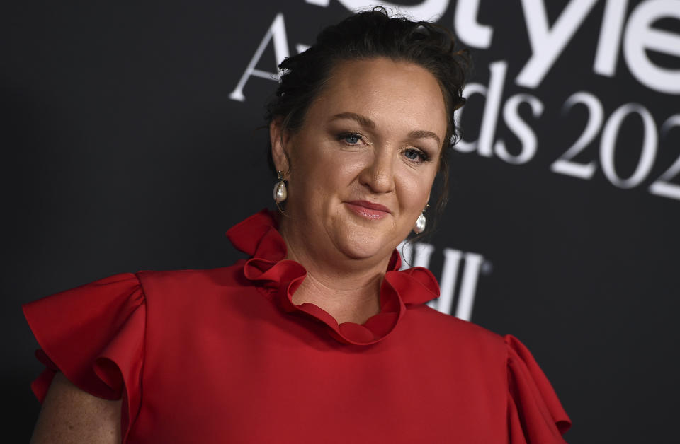 FILE - Rep. Katie Porter, D-Calif., arrives at the InStyle Awards at The Getty Center on Monday, Nov. 15, 2021, in Los Angeles. Among the top 2022 congressional races, Porter, a star of the Democratic party’s progressive wing, is looking for another term in a closely divided coastal district in Orange County. (Photo by Jordan Strauss/Invision/AP, File)