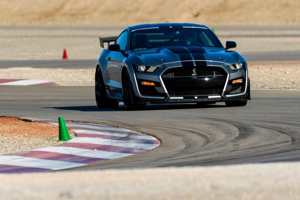 <p>The 2020 Ford Mustang Shelby GT500 is the mother of all Mustangs, making outrageous power and providing thrills on roads, racetracks, and drag strips. Read <em>Car and Driver's</em> full review <a href="https://www.caranddriver.com/reviews/a29617093/2020-ford-mustang-shelby-gt500-drive/" rel="nofollow noopener" target="_blank" data-ylk="slk:here;elm:context_link;itc:0;sec:content-canvas" class="link ">here</a>.</p>