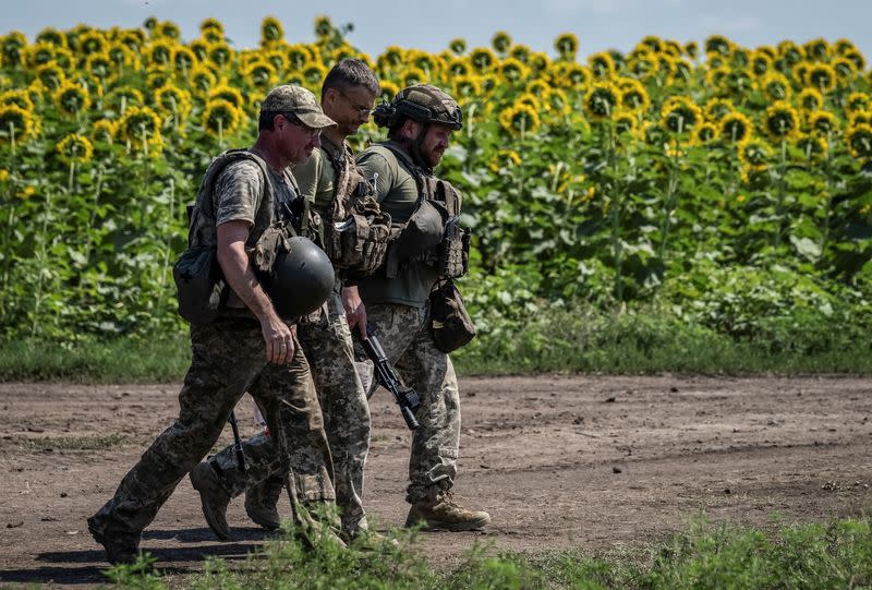 Sappers of the Armed Forces of Ukraine take part in a training, amid Russia's attack on Ukraine, in Donetsk region