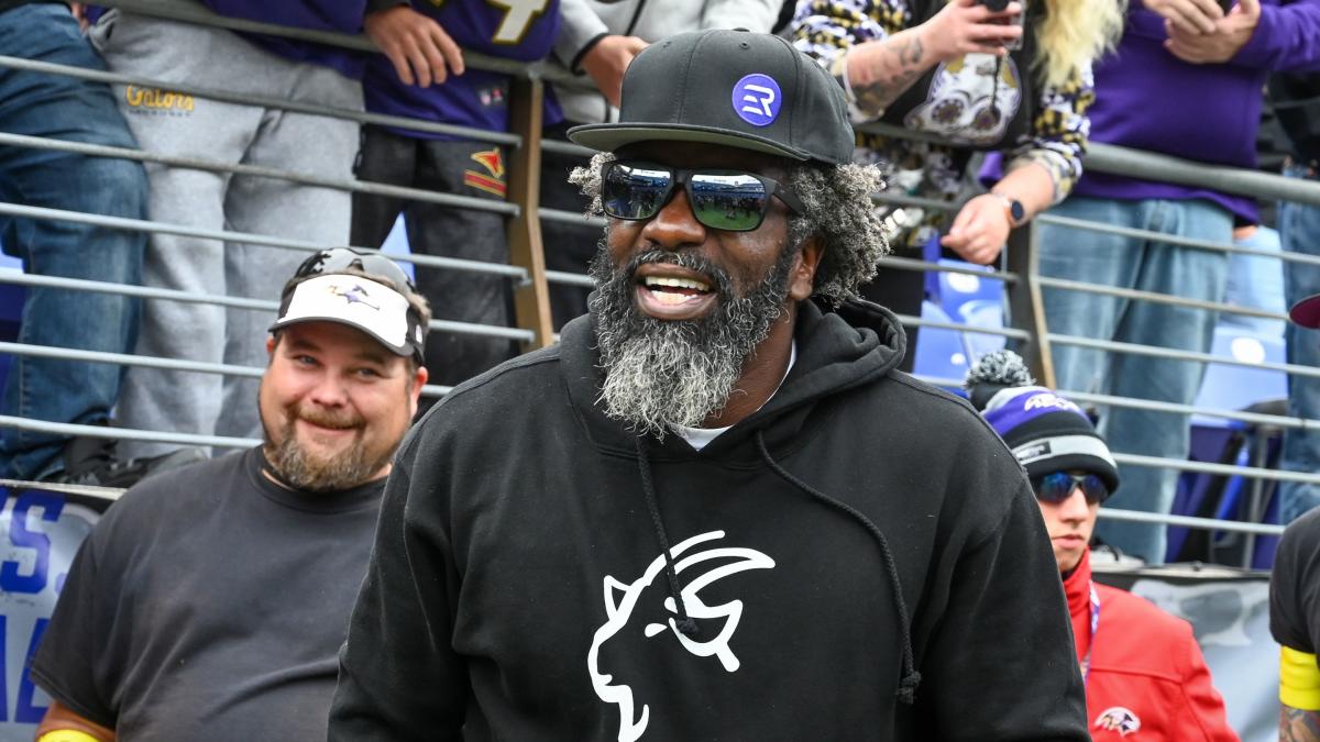 MIAMI GARDENS, FL - SEPTEMBER 03: Miami chief of staff Ed Reed watches from  the sidelines during the college football game between the Bethune-Cookman  Wildcats and the University of Miami Hurricanes on