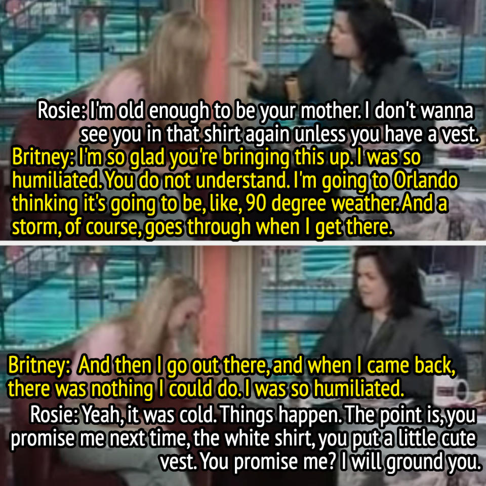 britney sitting for the interview on rosie's show