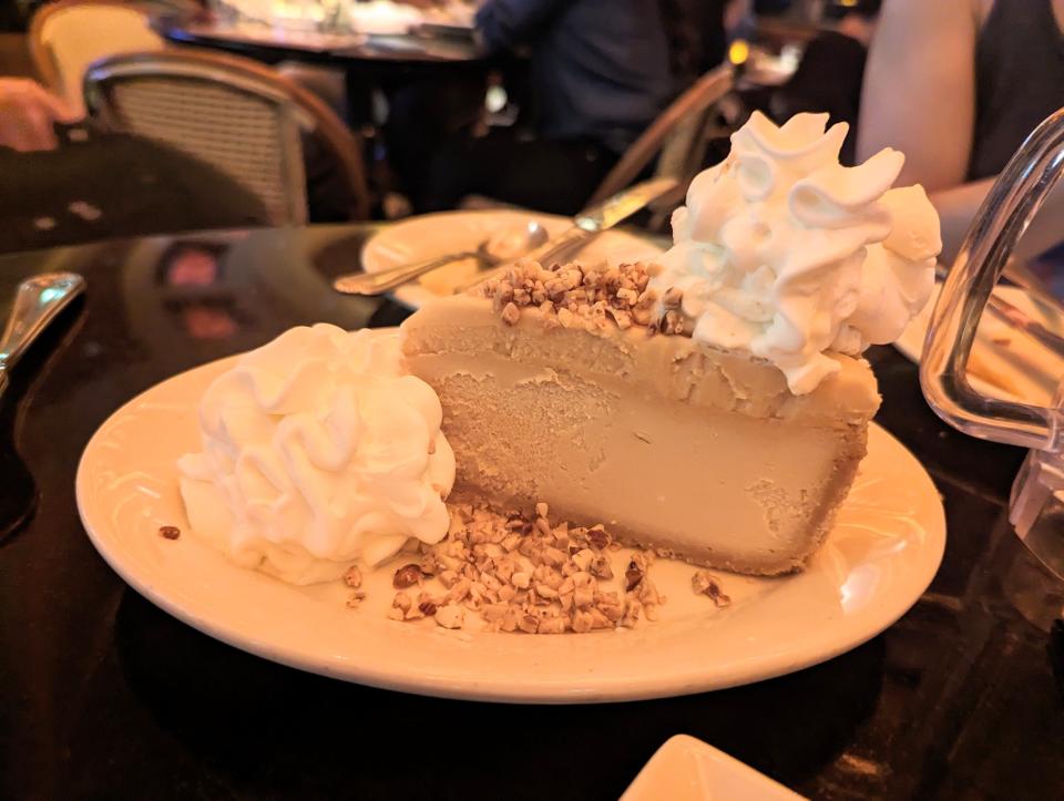 dulce de leche cheesecake factory with whipped cream on top