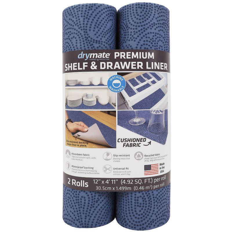 Drymate 12"x59" 2pk Shelf/drawer Liner - Borage Blue Stucco