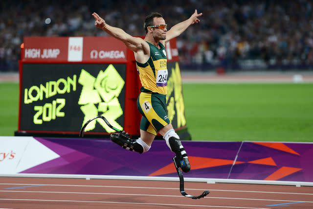 Justin Setterfield/Getty Oscar Pistorius of South Africa wins the Men's 400M on Day 10 of the London 2012 Paralympic Games on Sept. 8, 2012.