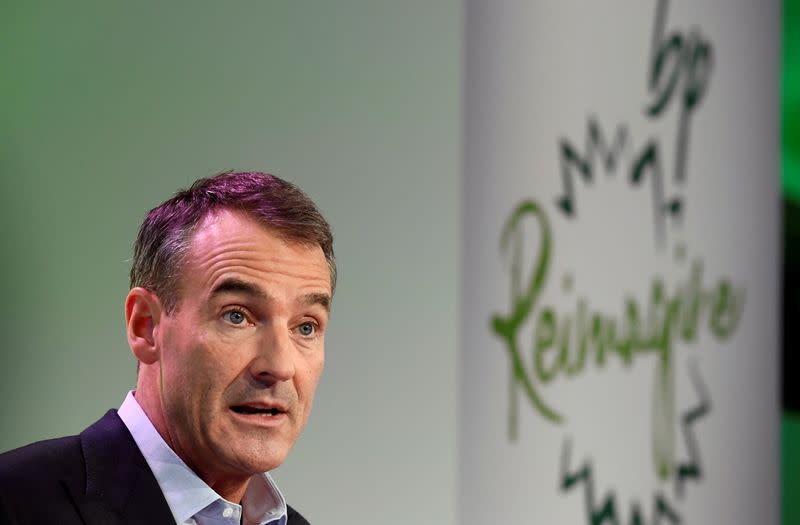 FILE PHOTO: BP's new Chief Executive Bernard Looney gives a speech in central London