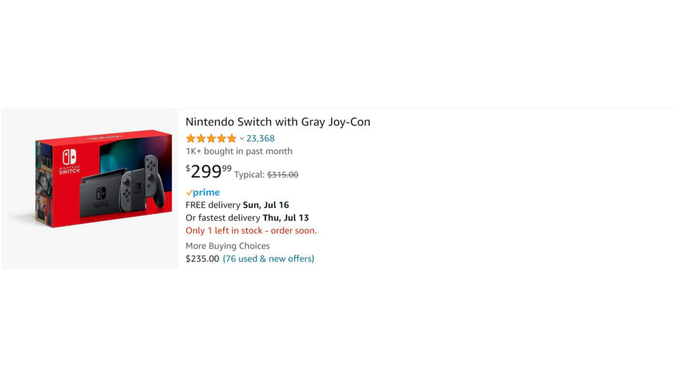 Prime Day Nintendo Switch deal