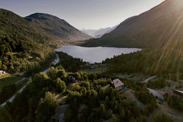 <p>Tom Parker</p> Lake Loncanao, one of northern Patagonia’s many waterways, with Mapu lodge in the foreground.