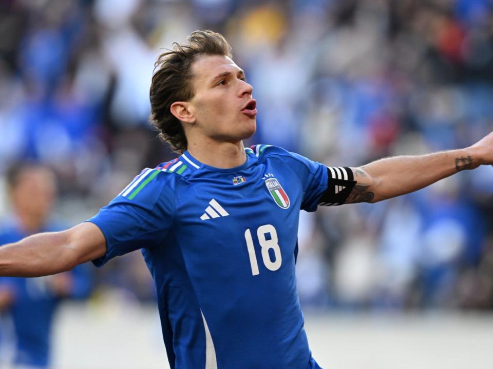 Nicolo Barella of Italy celebrates after scoring against Ecuador (Getty Images)