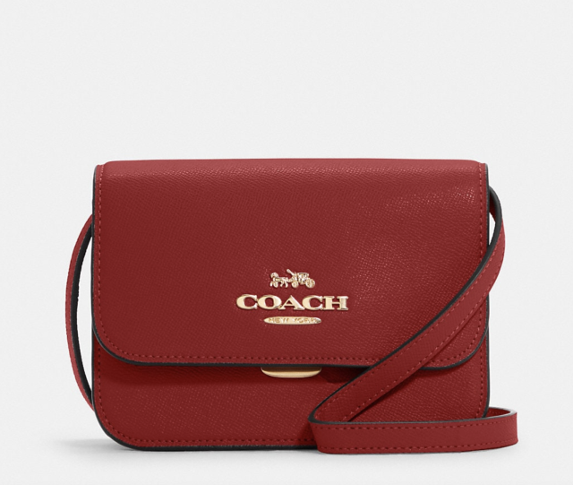 Coach Mini Brynn Leather Crossbody Purse In Red, Black Pink or Gray MSRP  $298