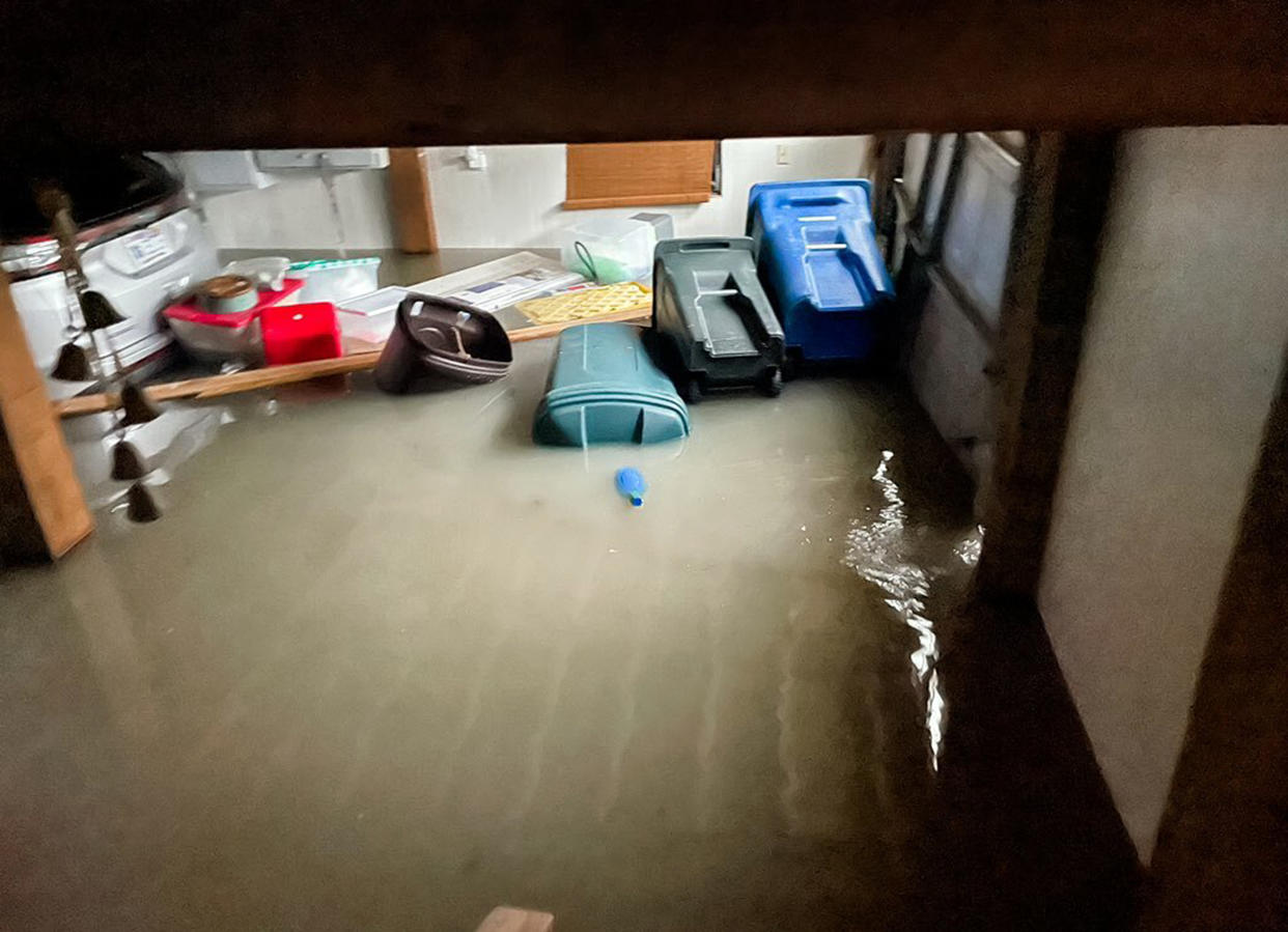 A picture of the flooding insider Beth Booker's mom's garage. (Courtesy Beth Booker)