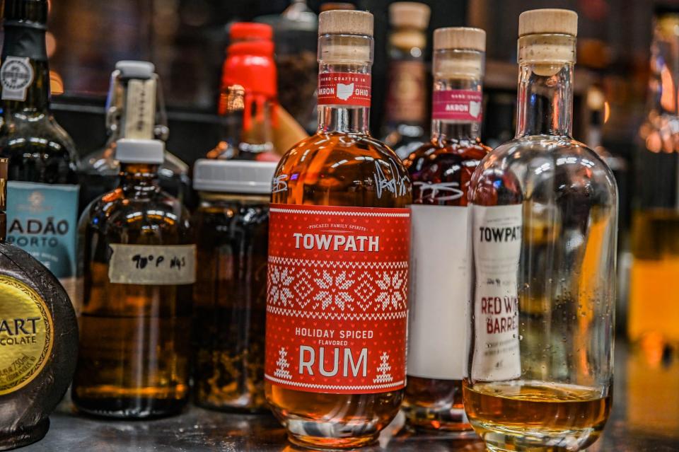 The new, limited edition Holiday Spiced Rum by Towpath Distillery at the Merchant Tavern in Akron.