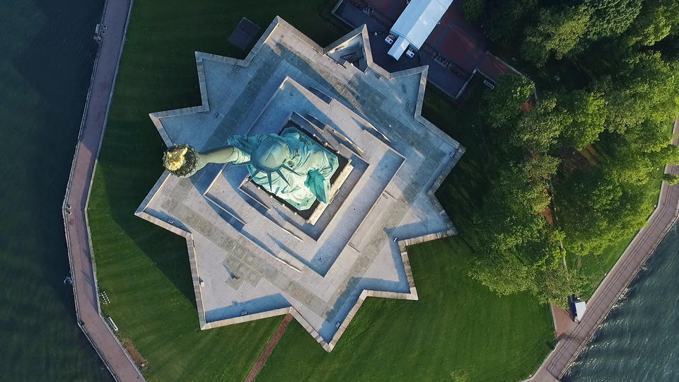 <p>Statue of Liberty in New York City, taken at 256 feet. (Caters News) </p>