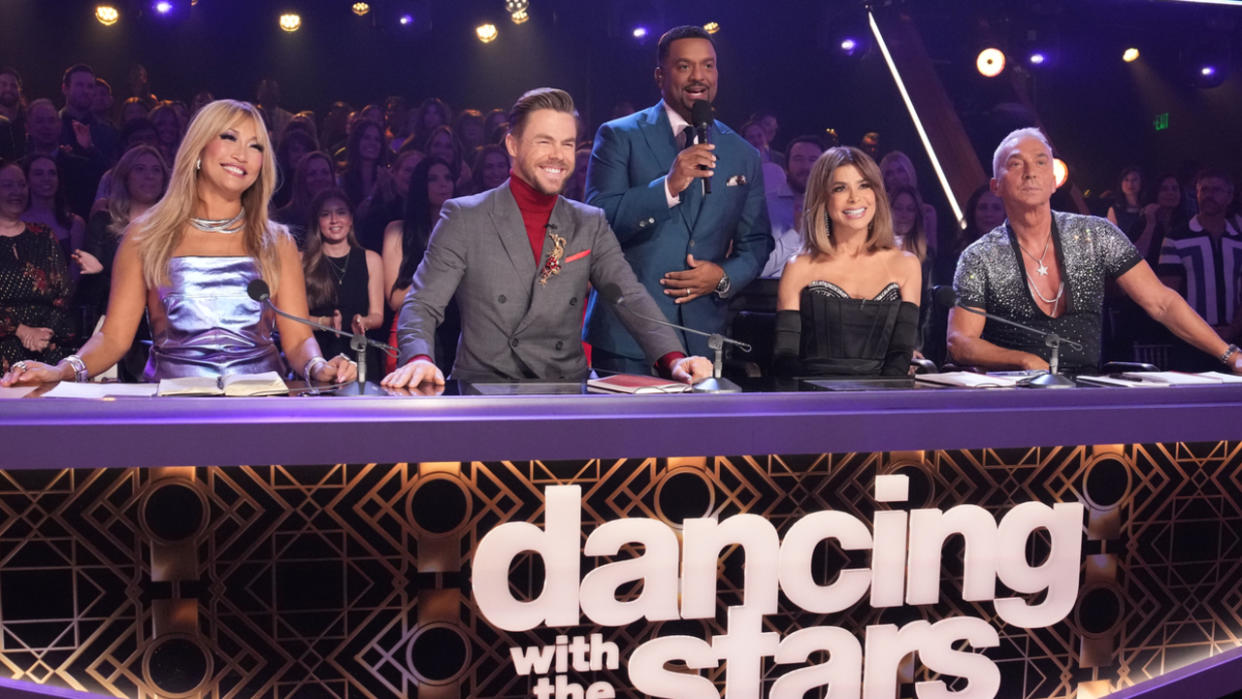  Dancing with the Stars Season 32 judges with guest judge Paula Abdul and host Alfonso Ribeiro. 