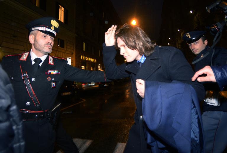 Raffaele Sollecito leaves Italy's Supreme Court in Rome on March 25, 2015