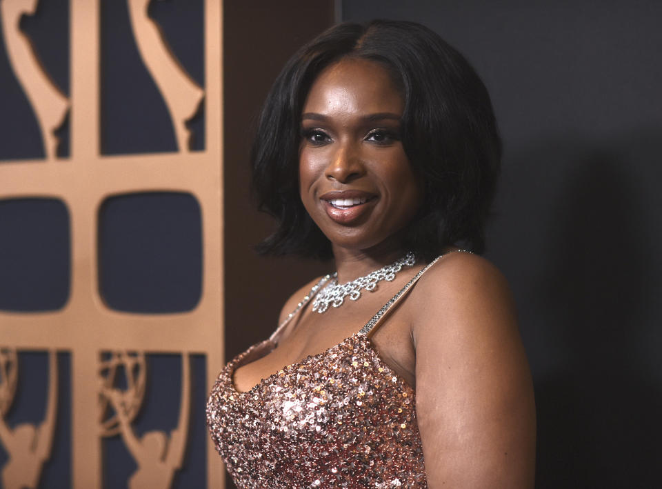 Jennifer Hudson arrives at the 50th Daytime Emmy Awards on Friday, Dec. 15, 2023, at the Westin Bonaventure Hotel in Los Angeles. (Photo by Richard Shotwell/Invision/AP)