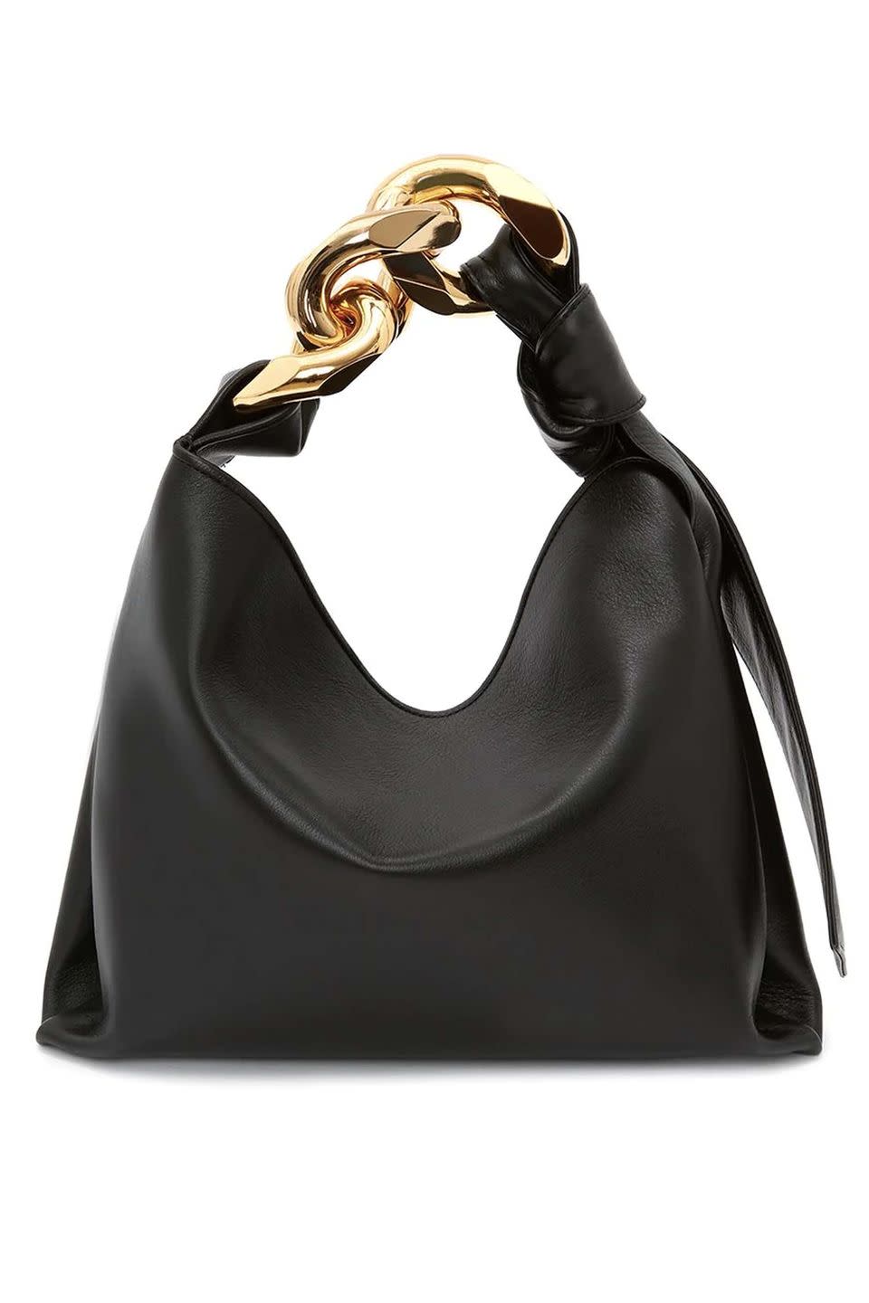 <p><a class="link " href="https://www.farfetch.com/uk/shopping/women/jw-anderson-small-chain-hobo-item-16759857.aspx?storeid=11960" rel="nofollow noopener" target="_blank" data-ylk="slk:SHOP NOW;elm:context_link;itc:0;sec:content-canvas">SHOP NOW</a></p><p>We love the relaxed slouchiness of JW Anderson's Hobo bag, which also features a chunky gold chain.</p><p>Leather bag, £790, JW Anderson at <a href="https://www.farfetch.com/uk/shopping/women/jw-anderson-small-chain-hobo-item-16759857.aspx?storeid=11960" rel="nofollow noopener" target="_blank" data-ylk="slk:Farfetch;elm:context_link;itc:0;sec:content-canvas" class="link ">Farfetch</a></p>