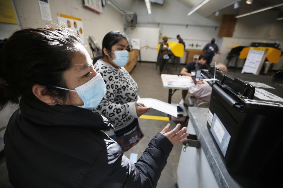 Two voters drop off ballots