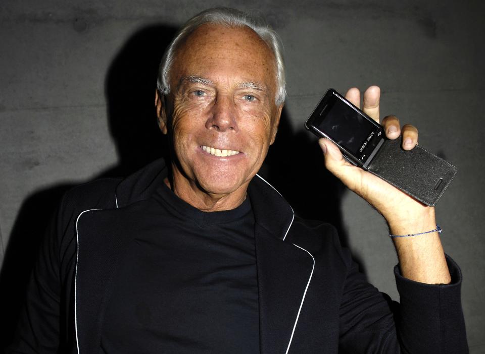 Giorgo Armani with the Armani Samsung.