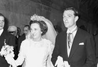 La pareja contrajo matrimonio el 5 de mayo de 1967 en el monasterio de los Jerónimos de Belém en Lisboa. Pilar enviudó prematuramente ya que el duque de Estrada falleció en 1991. (Foto: Gianni Ferrari / Getty Images).