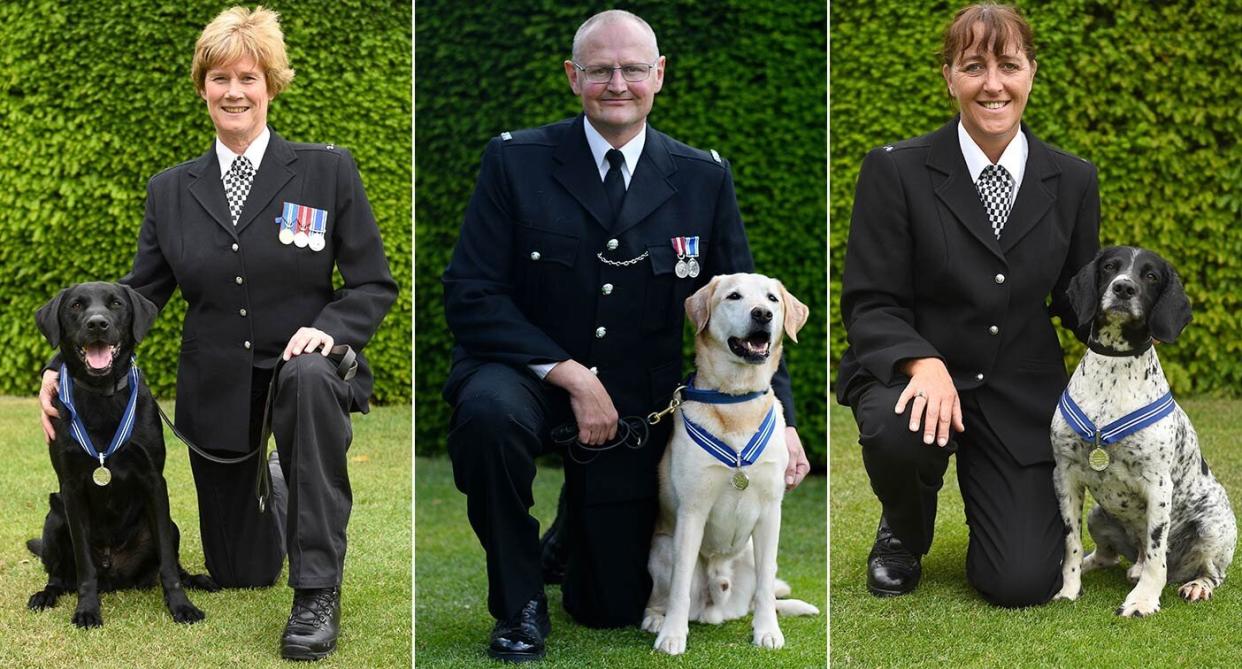 The dogs were awarded the medals for their bravery in the aftermath of the terror attacks. (PA)