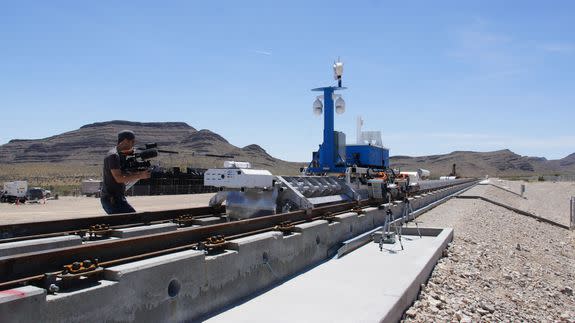 The Hyperloop One propulsion test track.