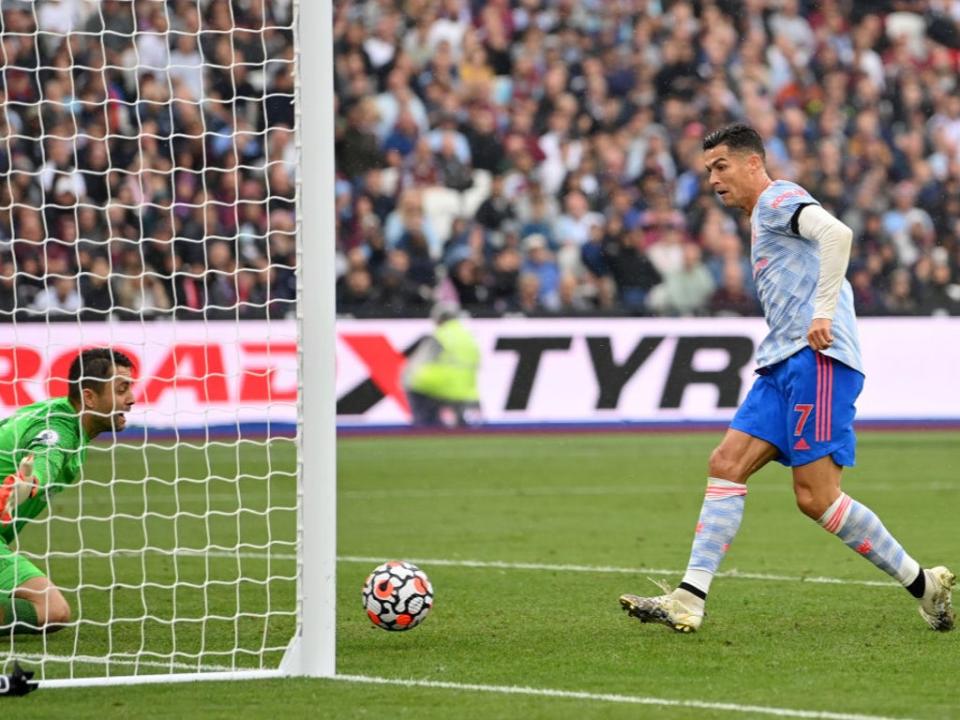 Ronaldo equalises for the Red Devils 10 minutes before the break (Getty)