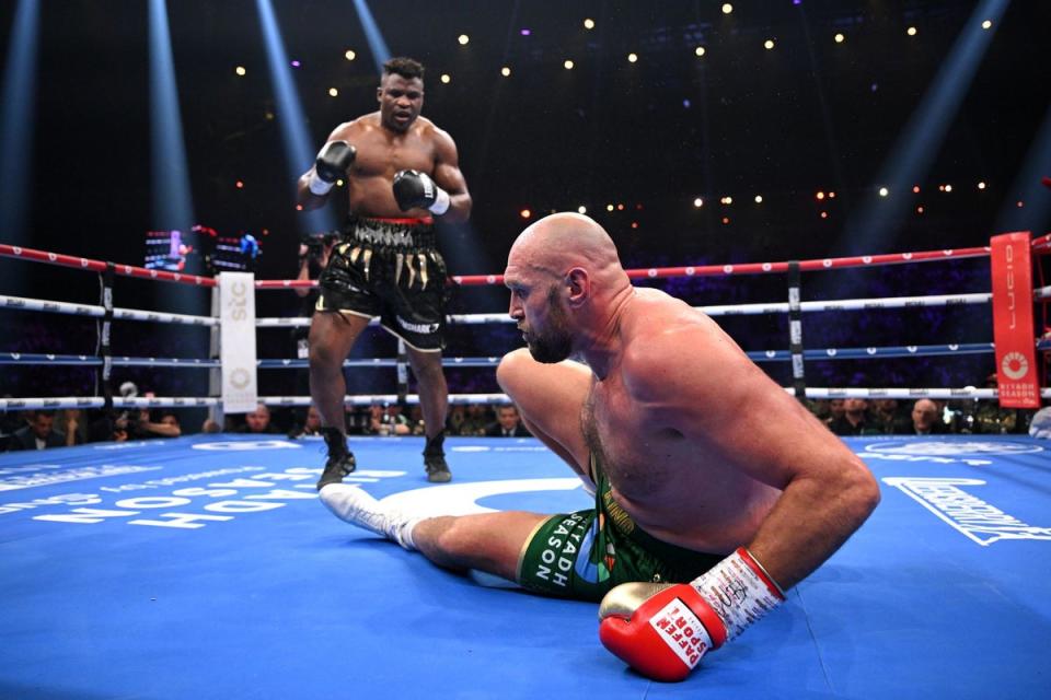 Francis Ngannou dropped Tyson Fury in the third round on Saturday night (Getty Images)