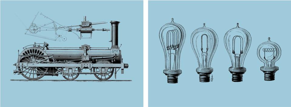 Locomotive and Incandescent Lamps