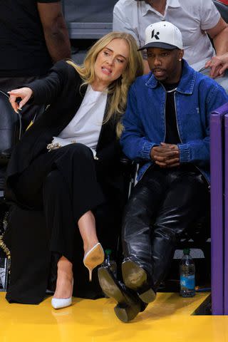 <p>ZUMAPRESS.com / MEGA </p> Adele and Rich Paul on a date night at Crypto.com Arena on April 27