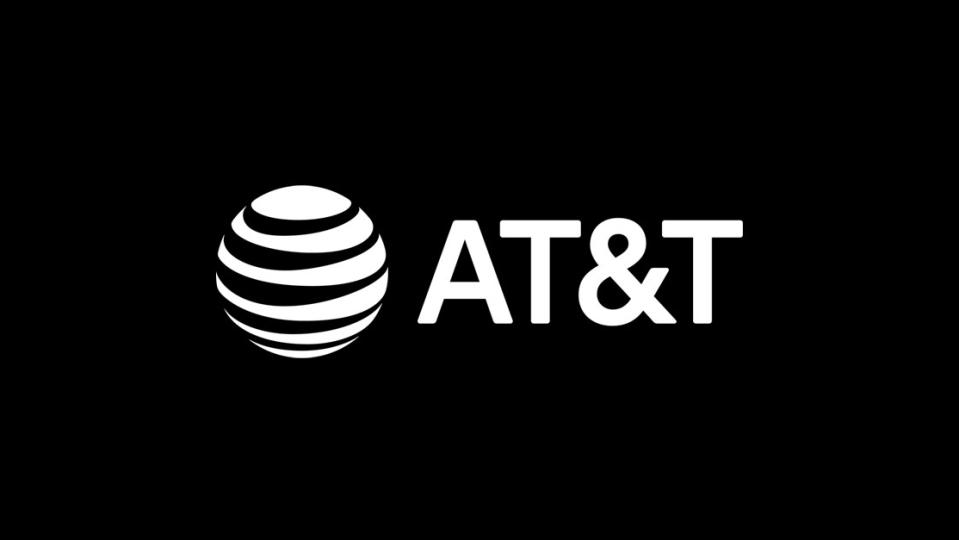 The AT&T logo on a black background