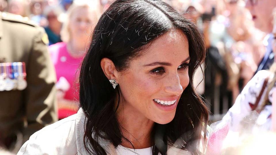 The Duchess of Sussex is glowing, and some of that sparkle is coming from Princess Diana's beautiful jewelry.