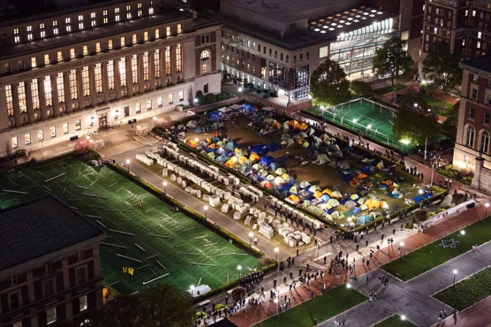 Rows of tents and supplies could previously be seen on the University’s lawn. New York Post