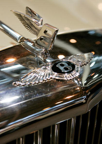 <p><b>Bentley</b></p>Bentley distinguishes its cars with a winged B badge on the hood of its cars. The Bentley Motors was founded in 1919 by W. O. Bentley and is now owned by Volkswagen.<p>(Photo: Getty Images)</p>