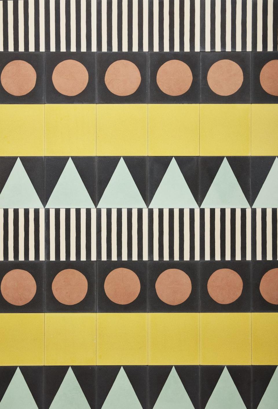 <p>Pattern is a failsafe way to add a dynamic look to kitchens, and is an easy way to introduce more colour, too. Applied to floors, walls or splashbacks, Otto Tiles’ ‘Carnival’ collection adds a playful burst of both – mix and match for maximum impact. £8.64 each, <a href="https://www.ottotiles.co.uk/" rel="nofollow noopener" target="_blank" data-ylk="slk:ottotiles.co.uk;elm:context_link;itc:0;sec:content-canvas" class="link ">ottotiles.co.uk</a><br></p>