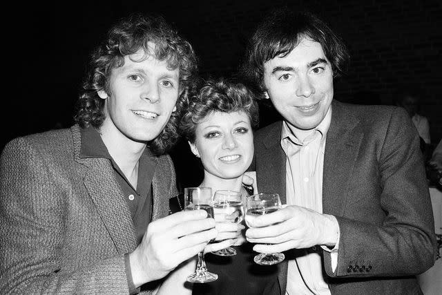 <p>Reed/Mirrorpix via Getty</p> Paul Nicholas, Elaine Page and Andrew Lloyd Weber in 1981