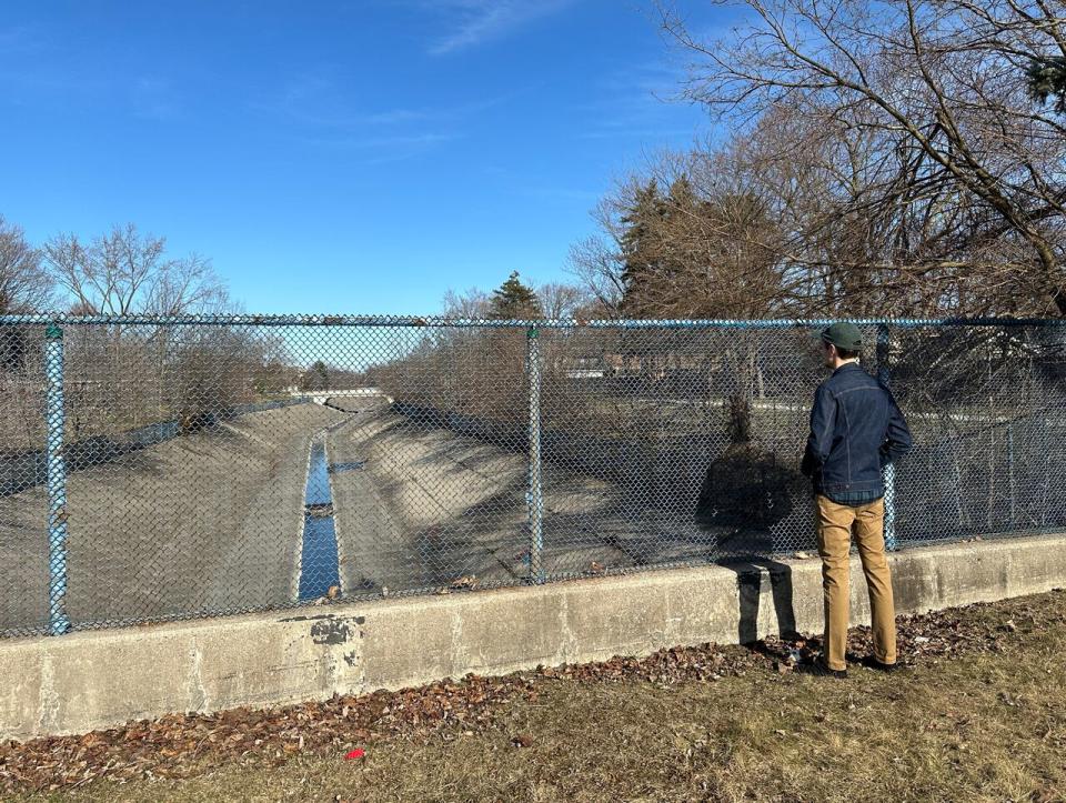 Wildlife photography enthusiast Joshua Haddad has a look at the Grand Marais Drain in South Windsor in March 2024.