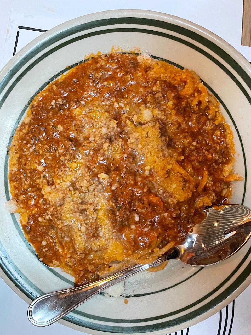 Bolognese pasta at Jon & Vinny's