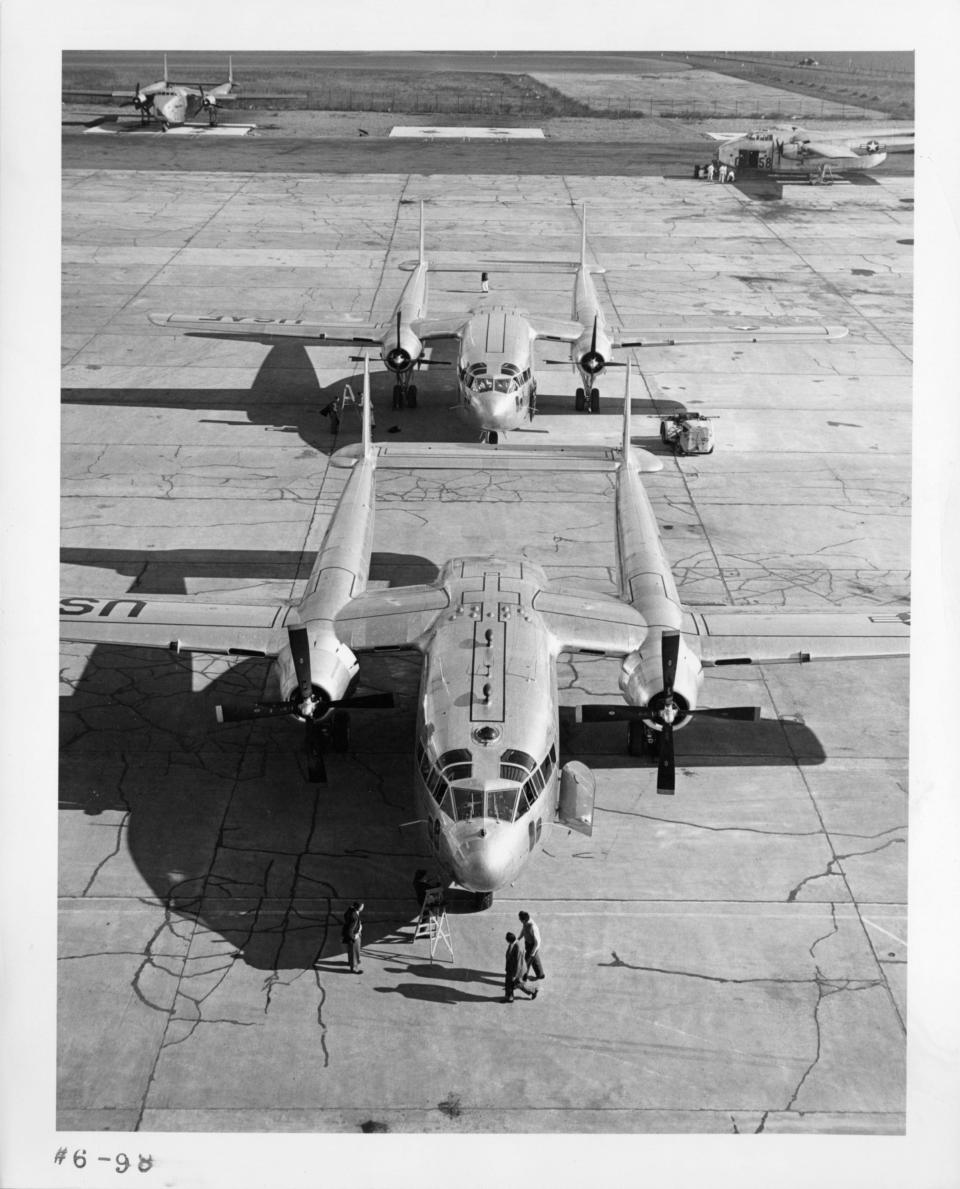 The Fairchild C-82 and its successor, the Fairchild C-119, were referred to as the “Flying Boxcar.” For the C-82, produced from 1944-1948, it became a nickname, but for the C-119, produced from 1949- 1955, the name was made official.