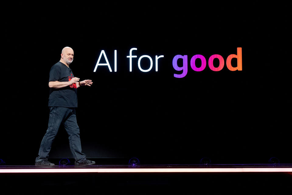 Amazon.com Chief Technology Officer Dr. Werner Vogels speaks at AWS re:Invent 2023, a conference hosted by Amazon Web Services (AWS), in Las Vegas, Nevada, U.S., November 30, 2023. Noah Berger/AWS/Handout via REUTERS REUTERS THIS IMAGE HAS BEEN SUPPLIED BY A THIRD PARTY. MANDATORY CREDIT